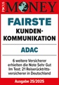 ADAC Reiserücktrittsversicherung ausgezeichnet von Focus Money für die fairste Kundenkommunikation 2025