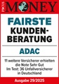 ADAC Unfallversicherung ausgezeichnet von Focus Money für die fairste Kundenberatung 2025