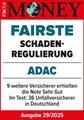 ADAC Unfallversicherung ausgezeichnet von Focus Money für die fairste Schadenregulierung 2025