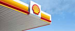 Darstellung einer Shell-Tankstelle